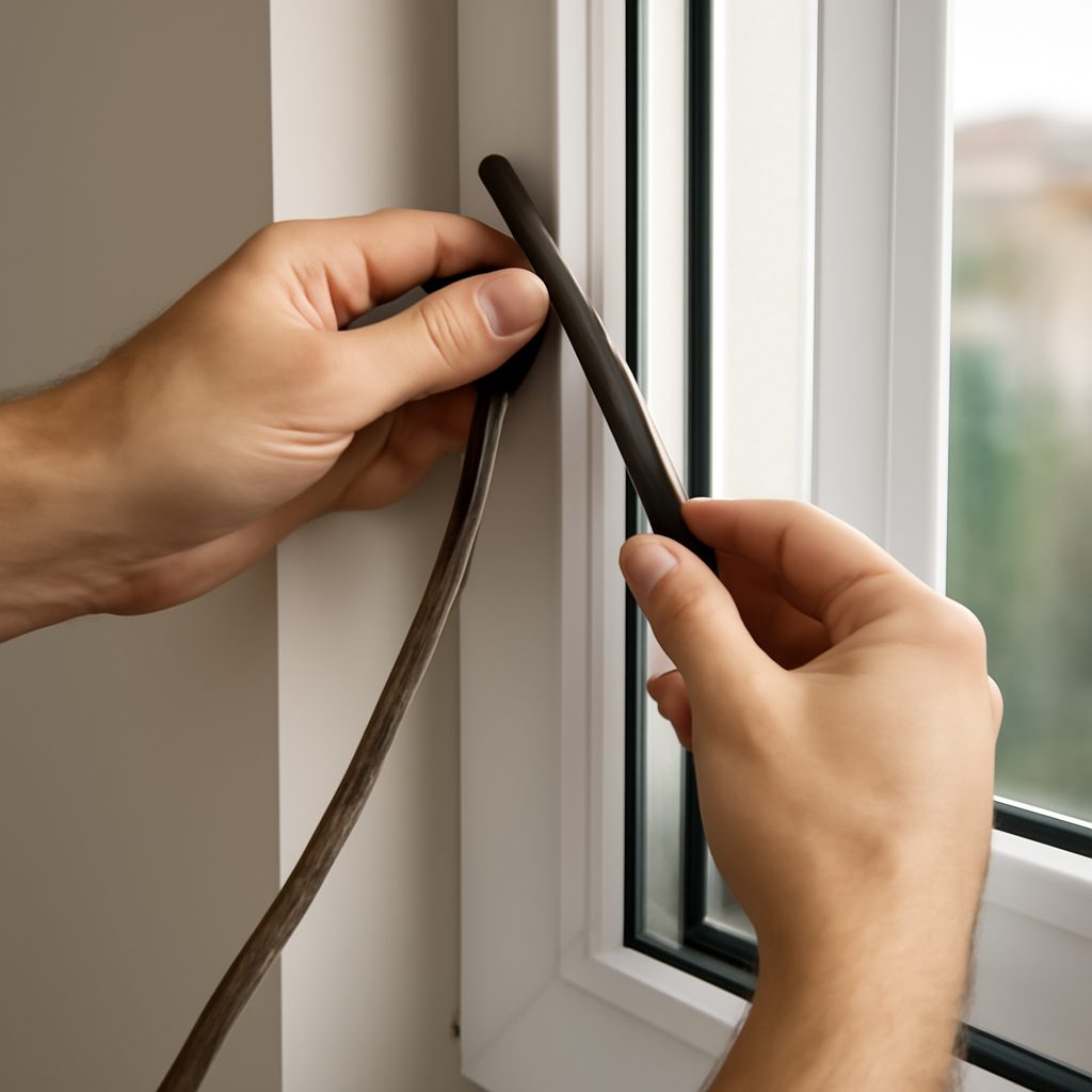 Процесс замены старого уплотнителя на пластиковом окне