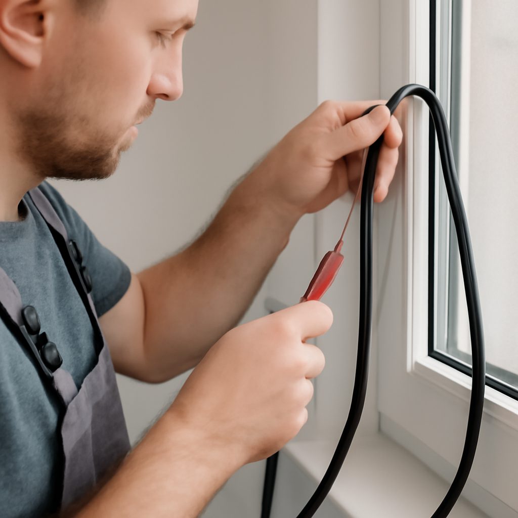 Процесс замены уплотнительной резины на ПВХ окне