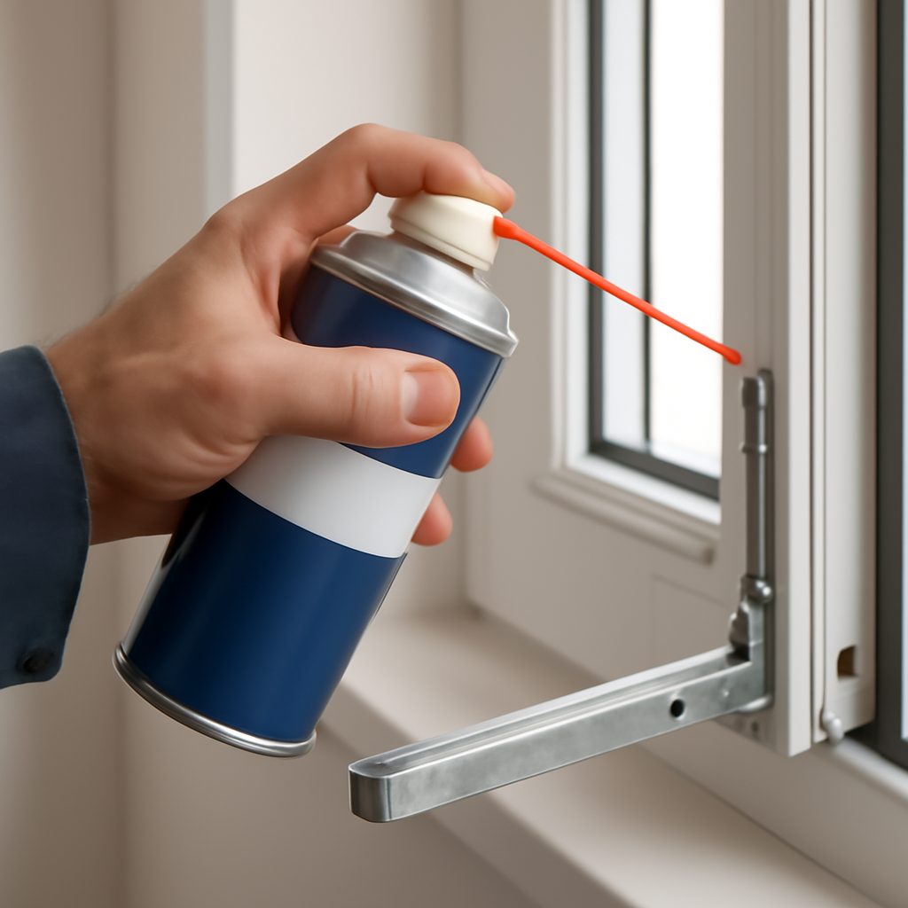 Профилактическое обслуживание оконной фурнитуры специальной смазкой