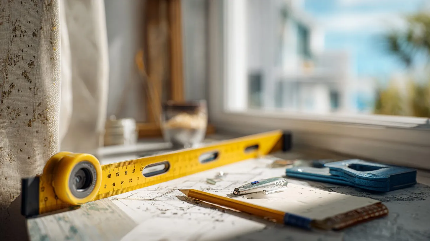 Инструменты для замера рулонных штор на окне