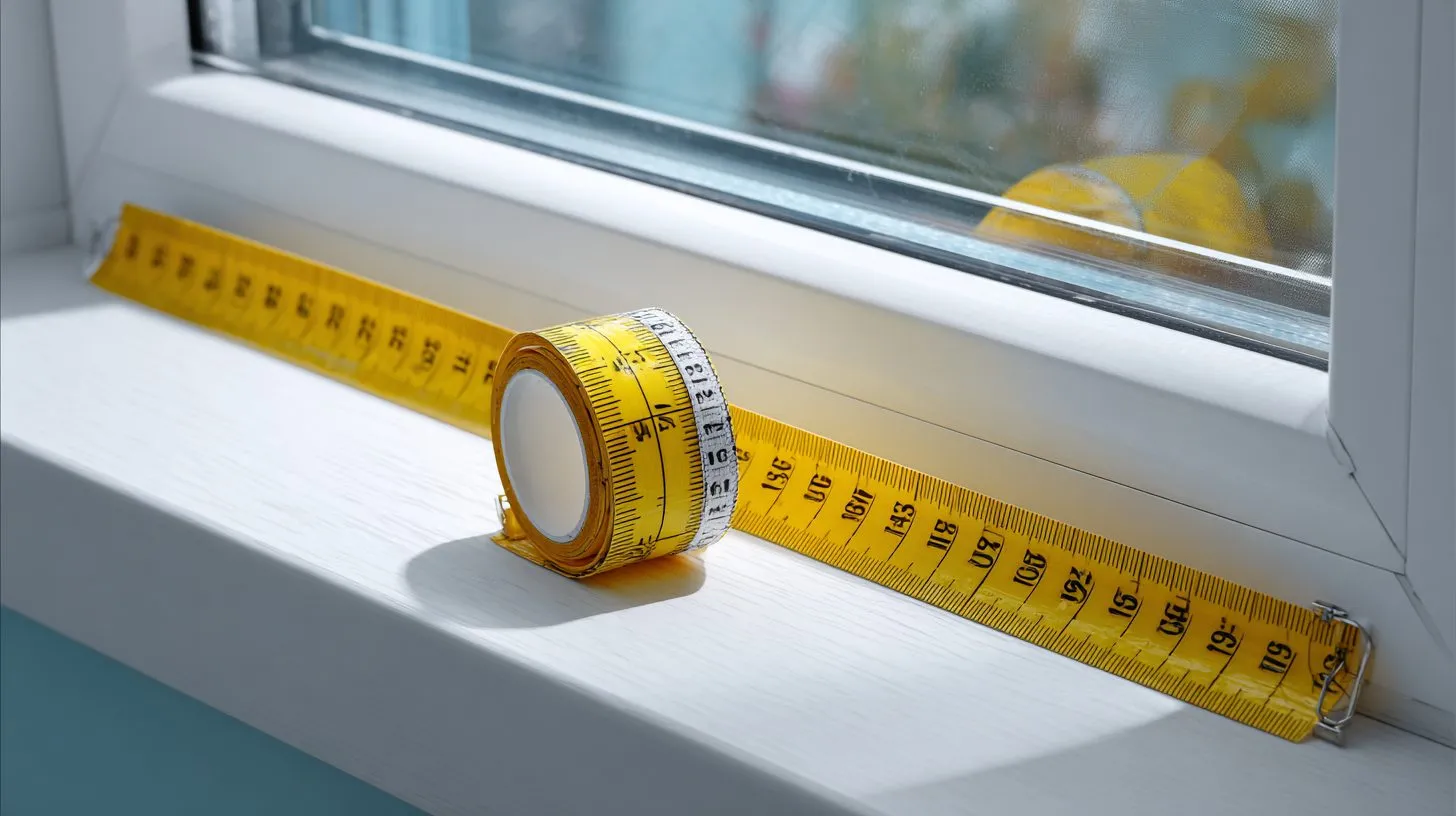 Рулетка для замера рулонных штор на пластиковом окне