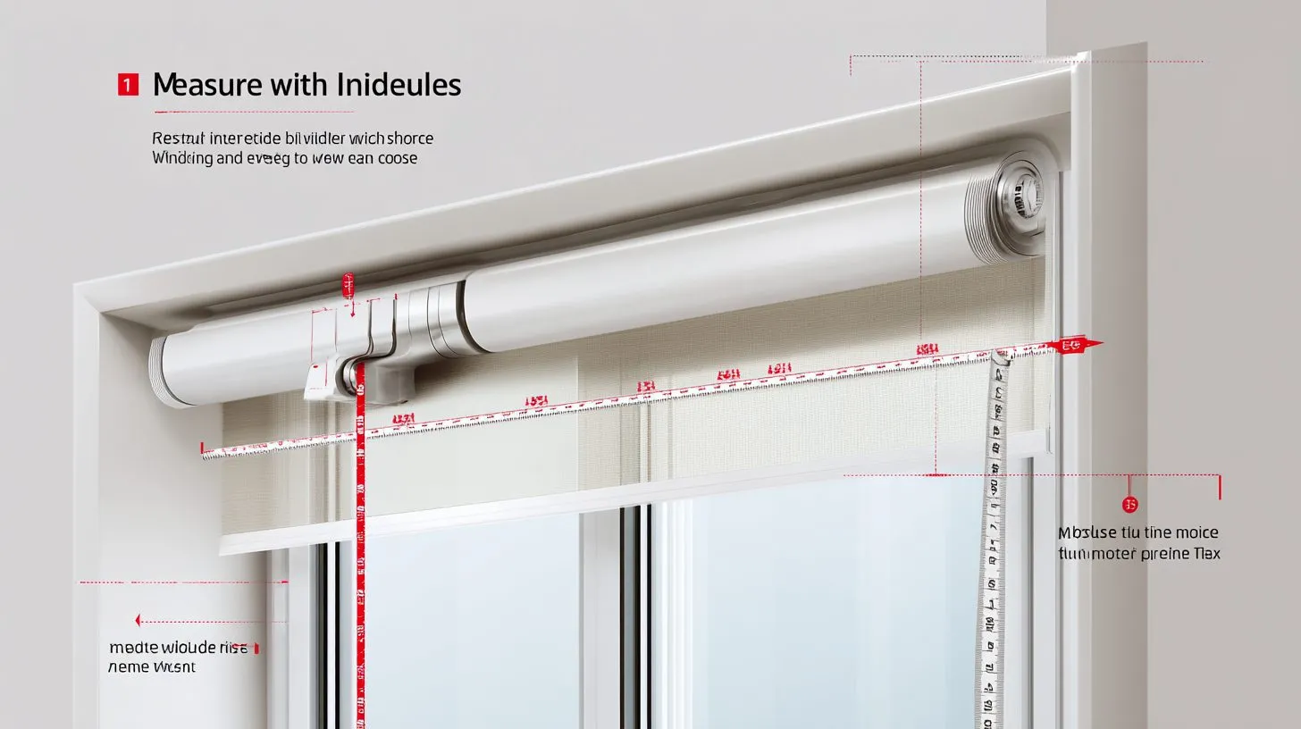 Схема замера ширины рулонной шторы на пластиковом окне