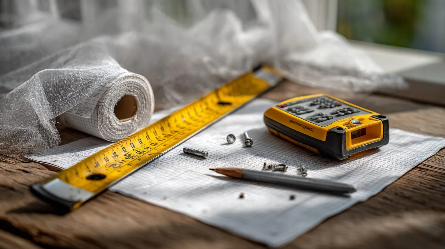 Инструменты для измерения рулонных штор на пластиковом окне