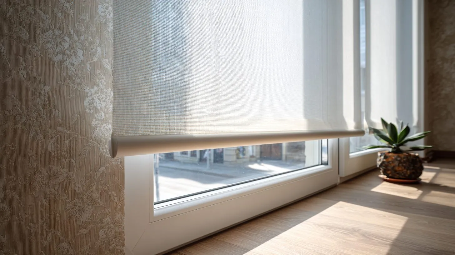 Рулонные шторы на пластиковом окне в российской квартире