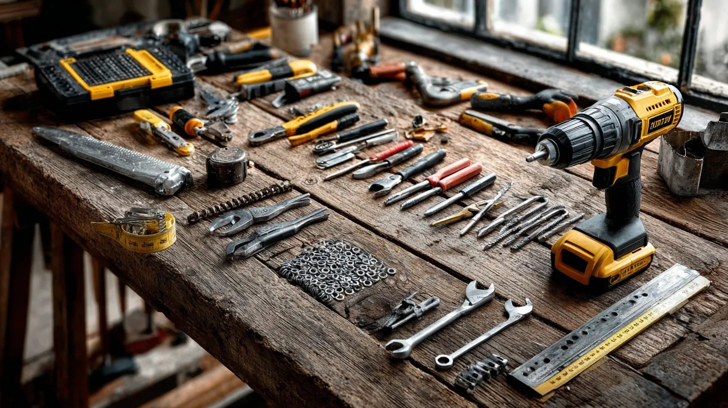 Инструменты для снятия рулонных шторов на столе