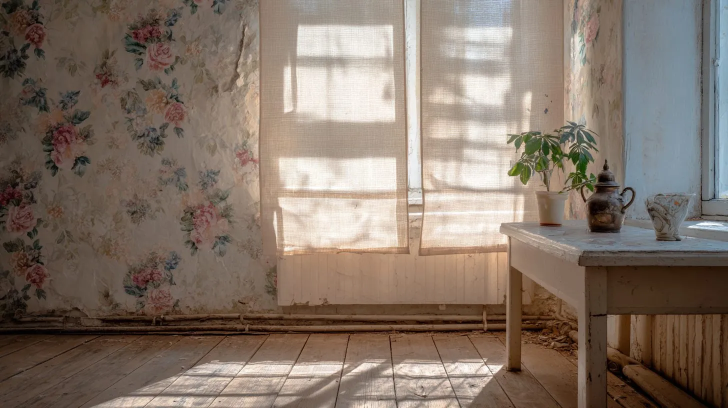 Рулонные шторы на пластиковом окне в типичной российской квартире