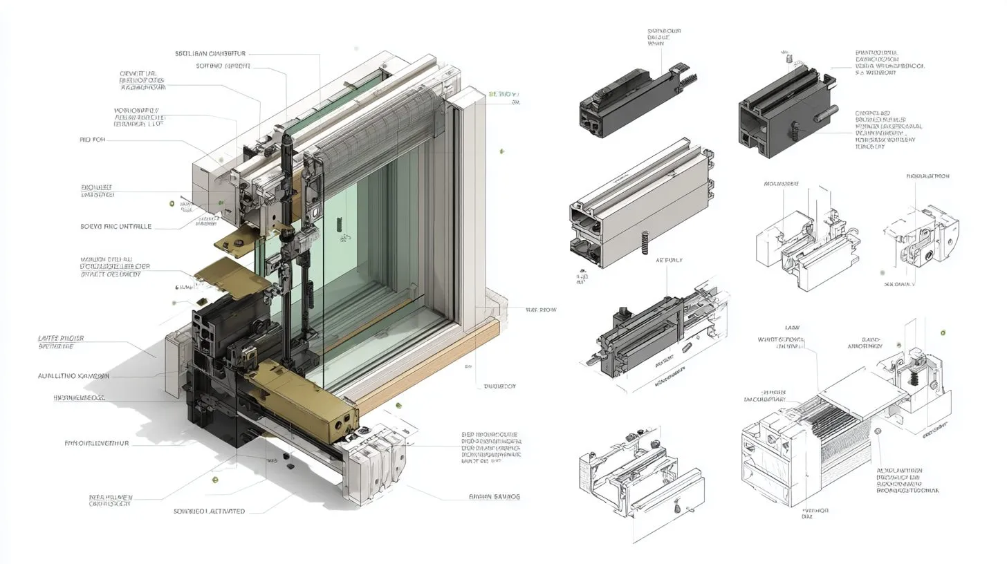 Схема пластикового окна с установленной москитной сеткой