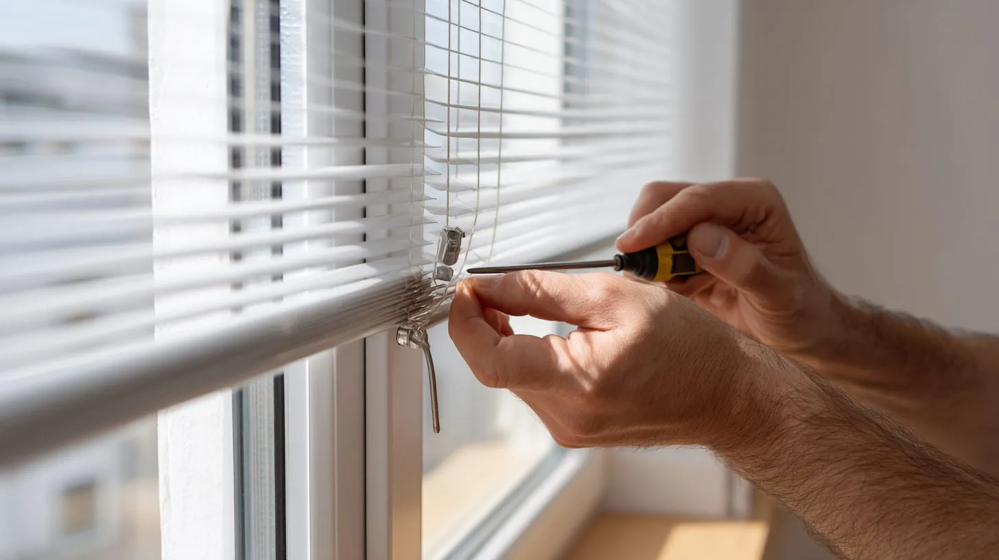 Снятие кронштейнов рулонных штор с окна