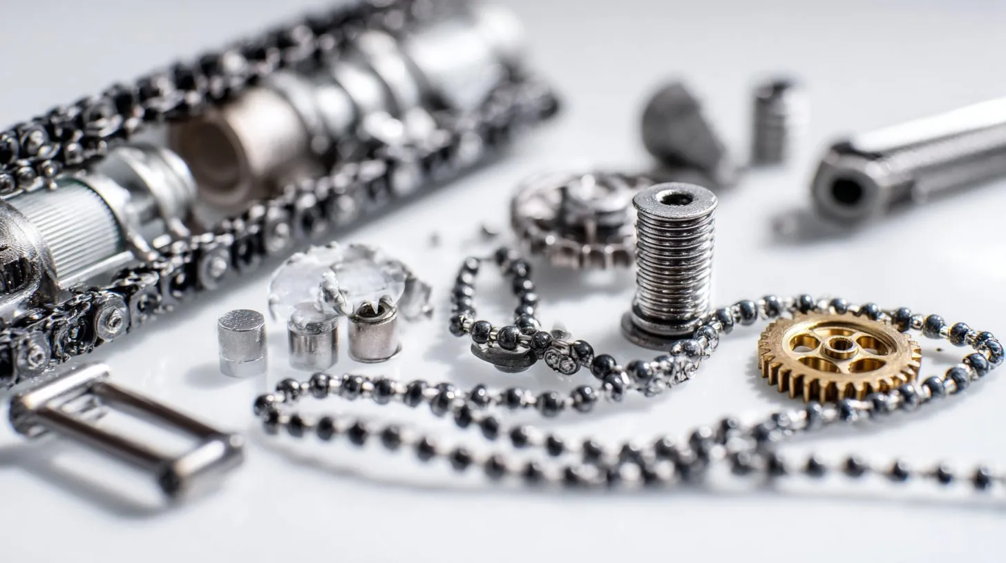 Разобранный механизм рулонной шторы с цепочкой