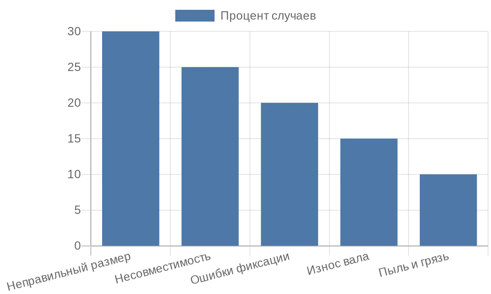 Диаграмма распространенных ошибок при замене цепочки в рулонных шторах