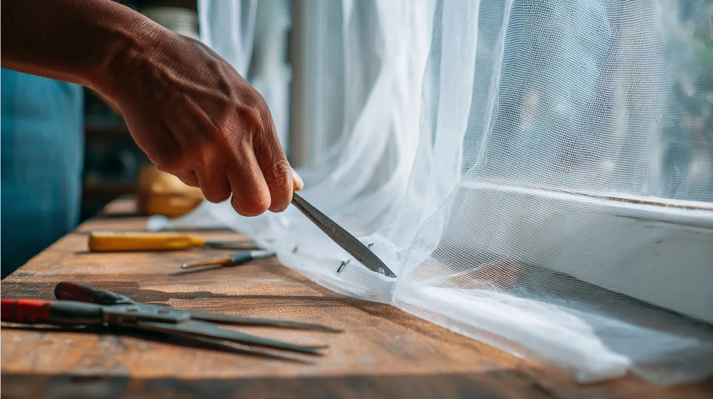 Пошаговый метод снятия москитной сетки с помощью лопатки