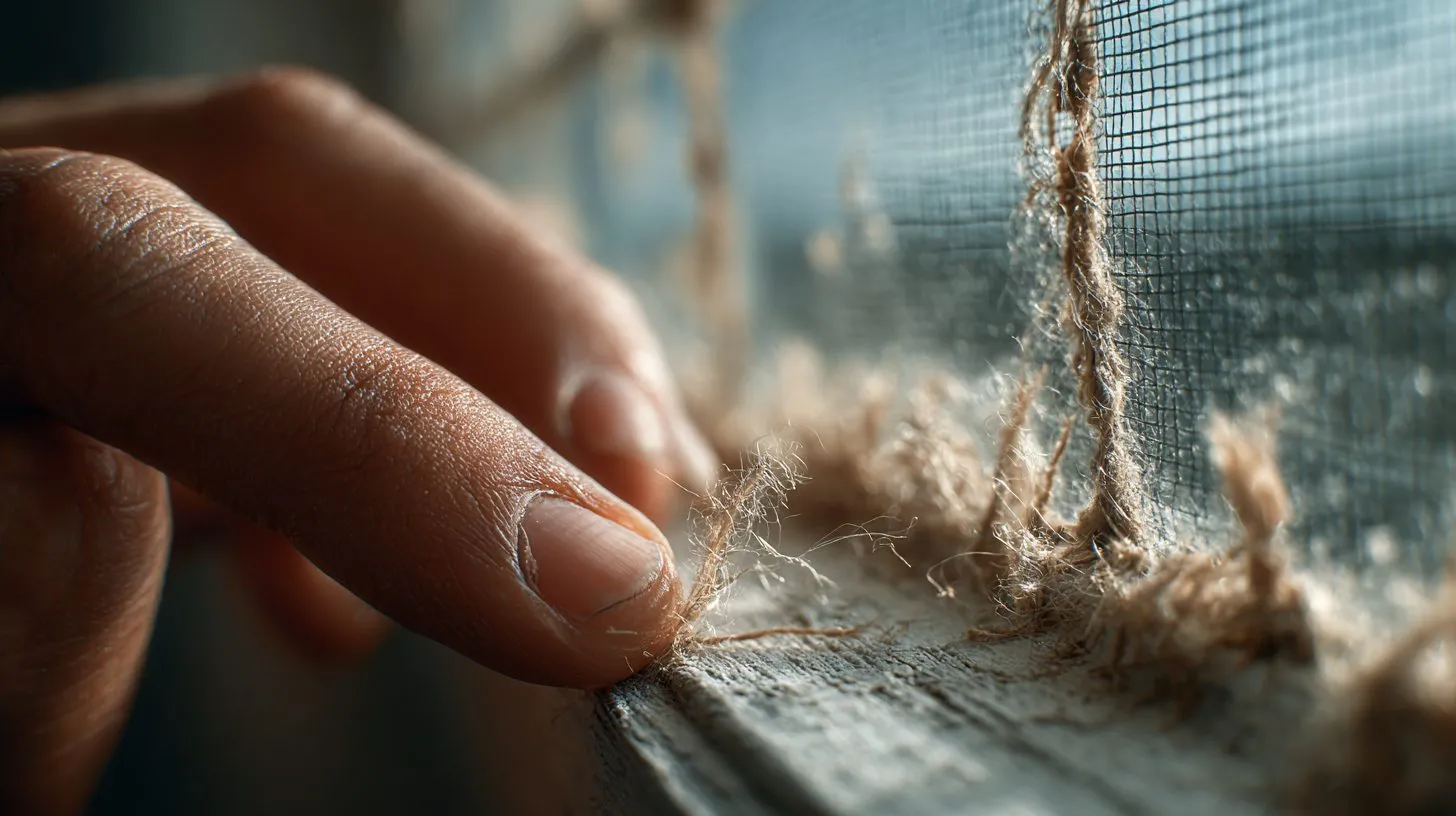 Осмотр сломанных ушек москитной сетки на окне