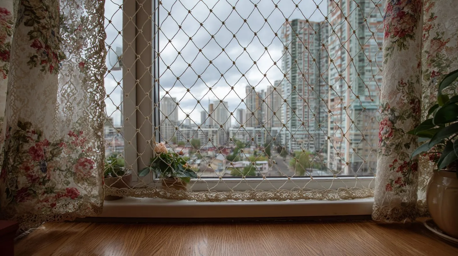 Сетка антикошка на пластиковом окне в российской квартире