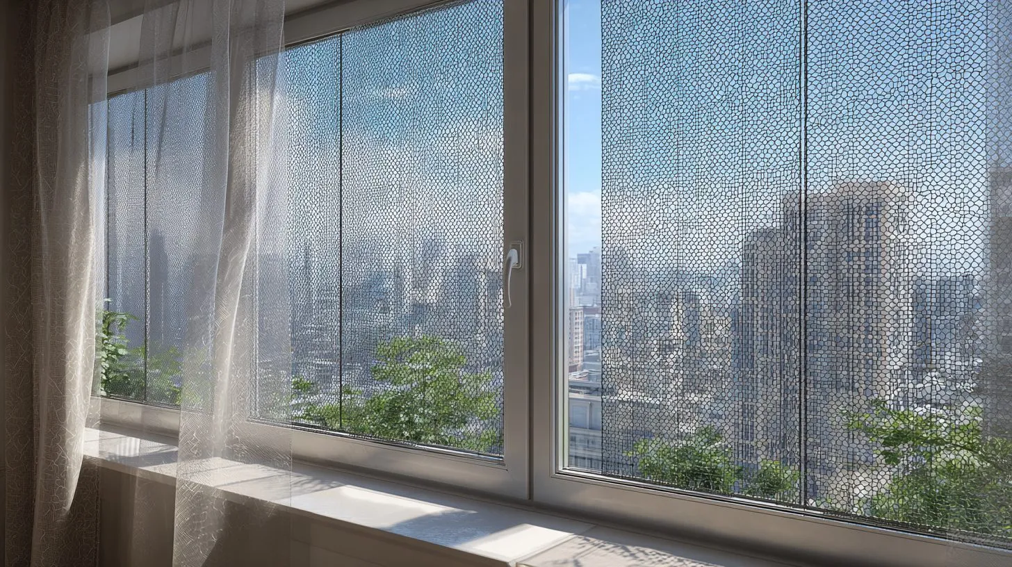 Различные виды сеток антикошка на окнах