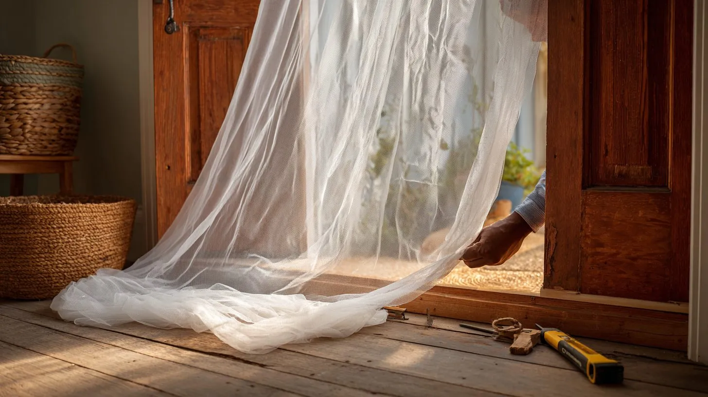 Крепление москитной сетки на дверь