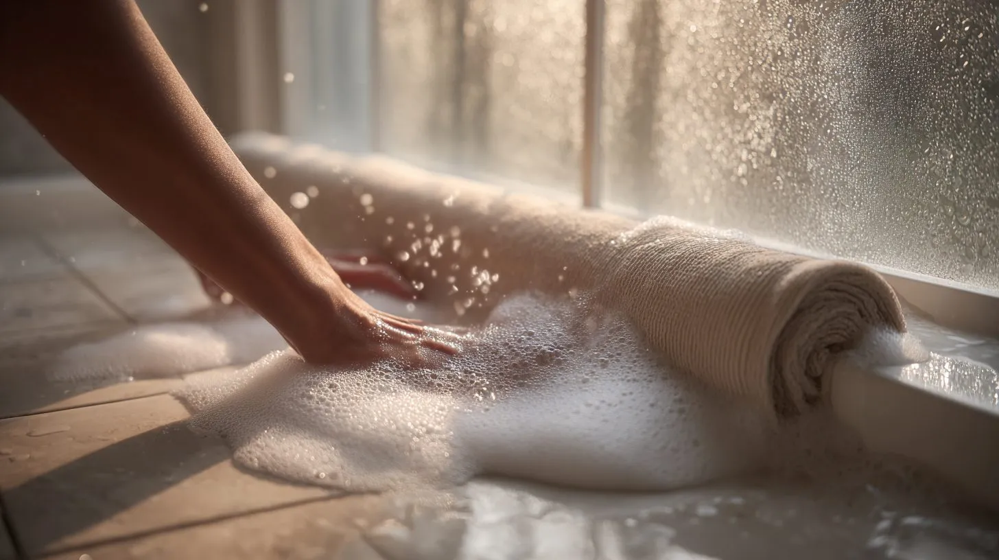 Ручная стирка рулонных штор в ванне