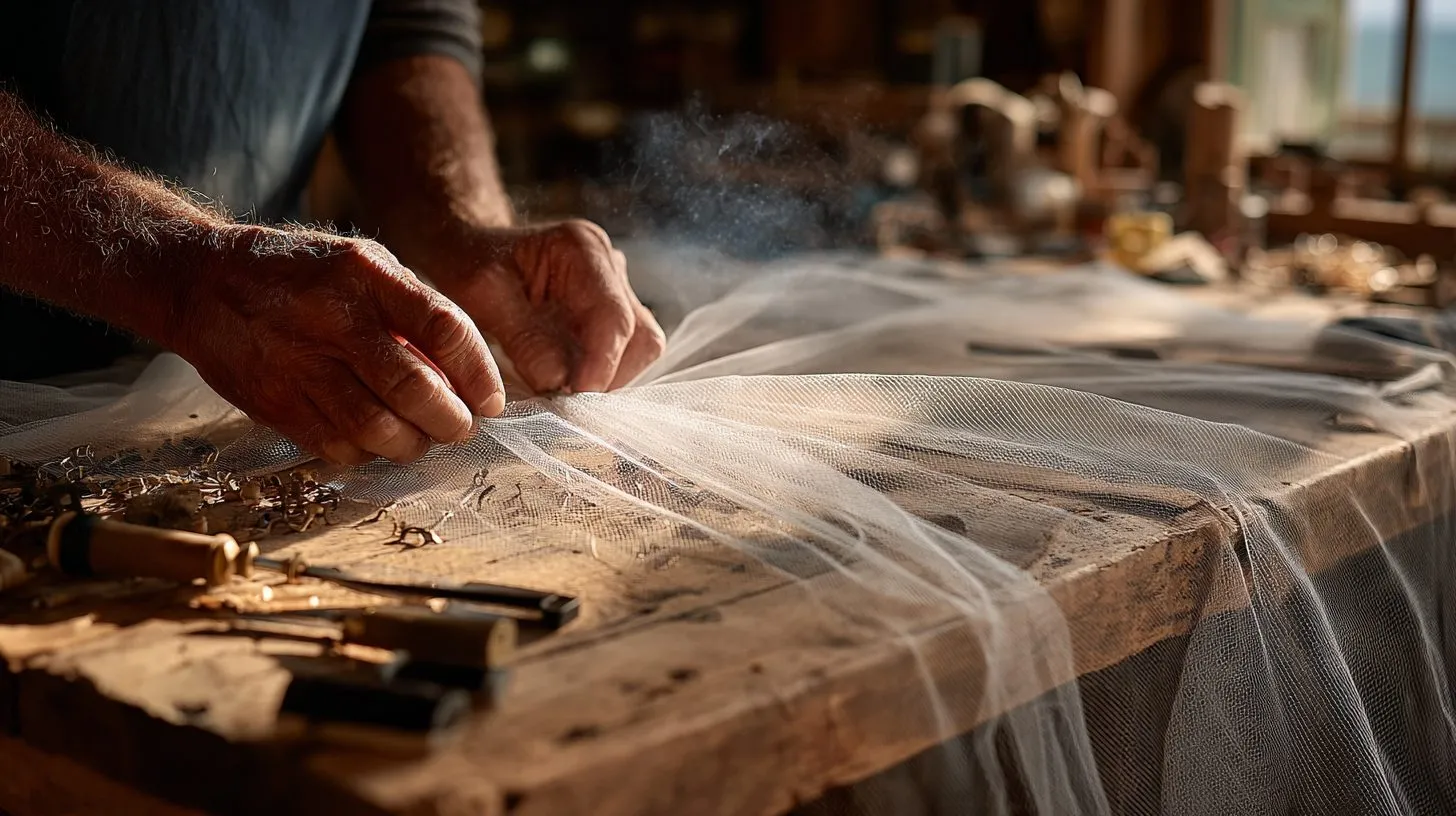 Подготовка москитной сетки к замене уголков