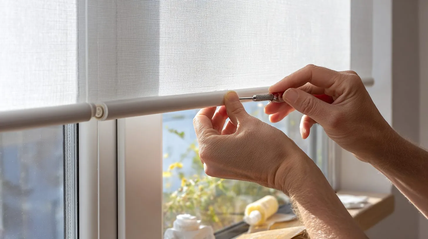 Подготовка рулонных штор к стирке: снятие с окна и очистка механизма