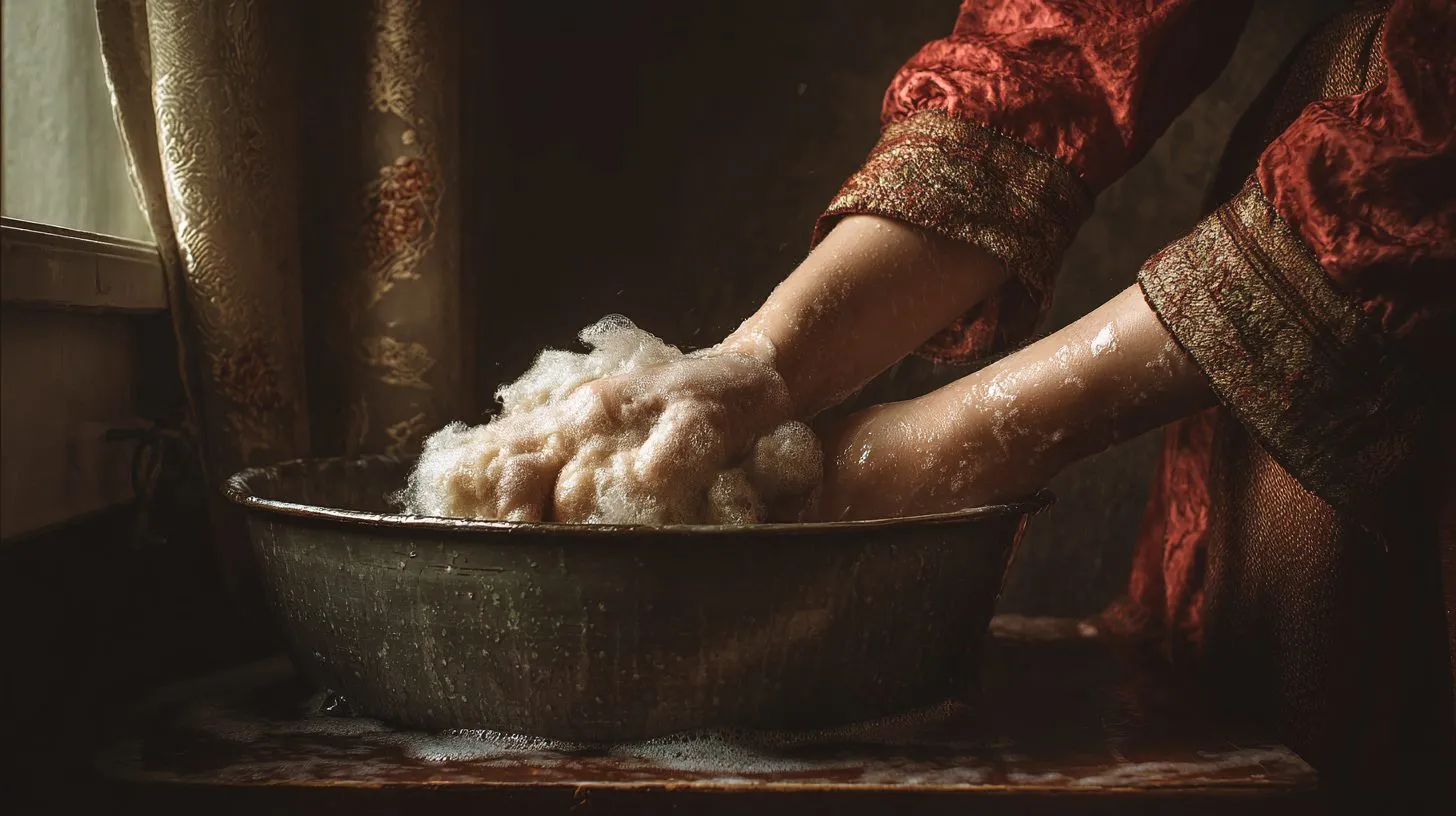 Ручная стирка рулонных шторов в тазу с мягким средством