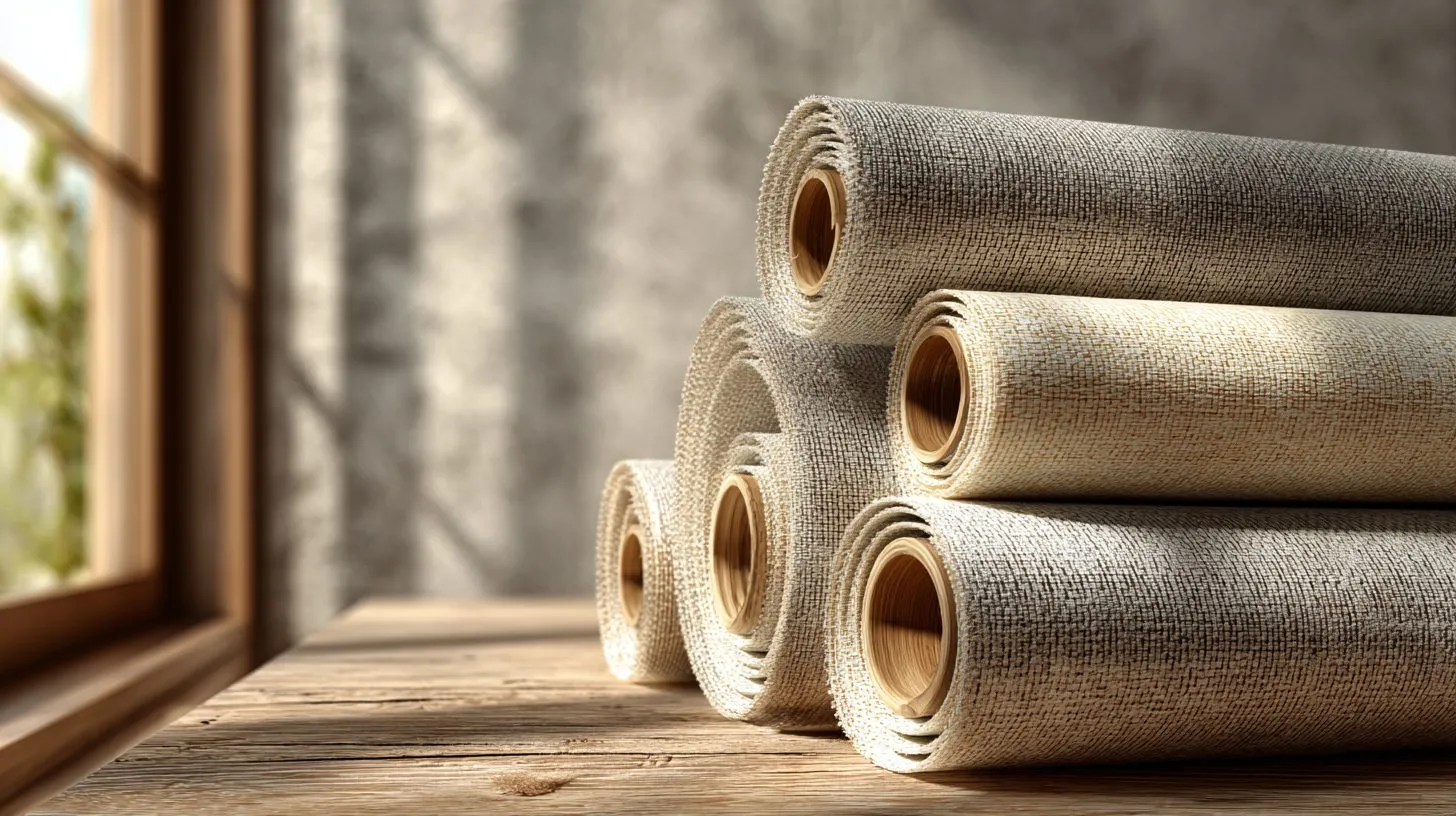 Рулонные шторы в свернутом виде перед стиркой