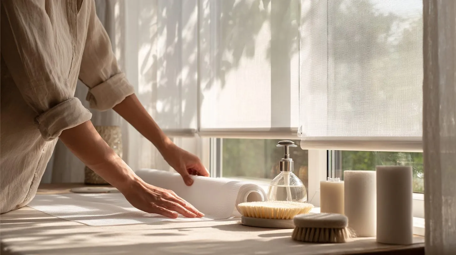 Процесс подготовки рулонных штор к чистке в домашних условиях