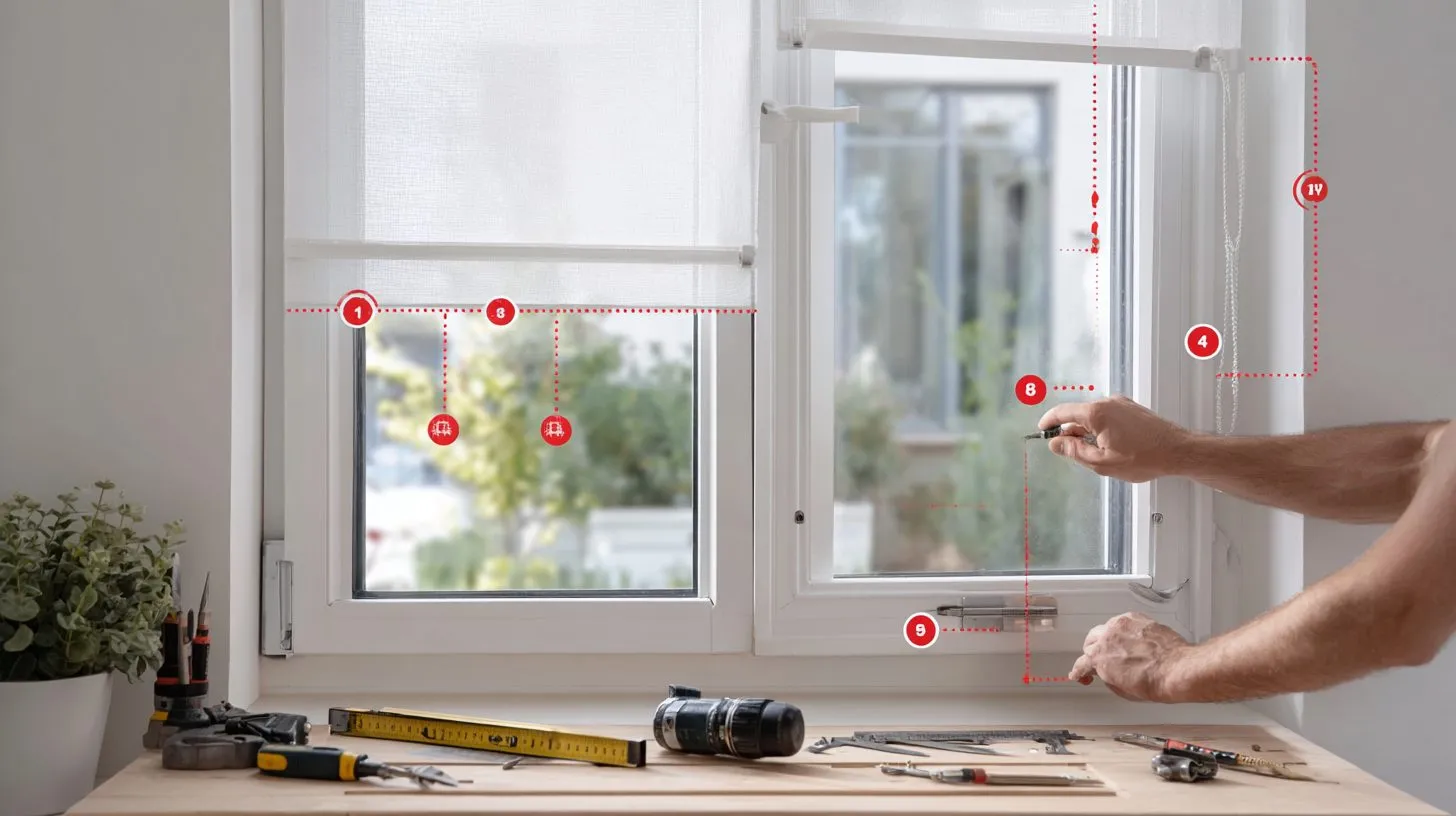 Пошаговый монтаж рулонных шторов на пластиковое окно