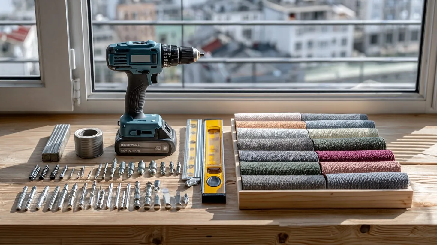 Инструменты для установки рулонных штор на окно