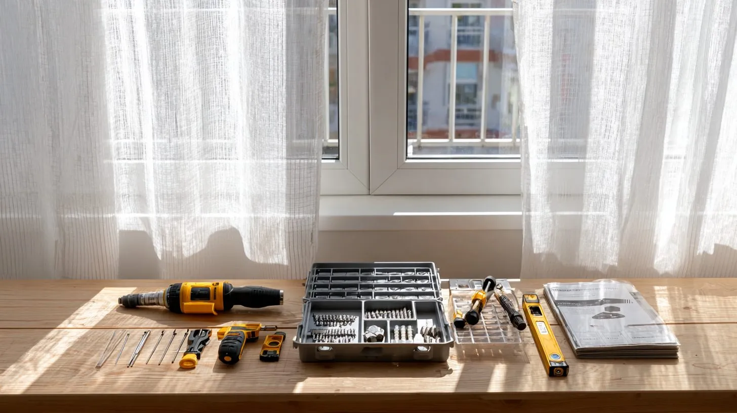 Инструменты для установки рулонных штор на окно