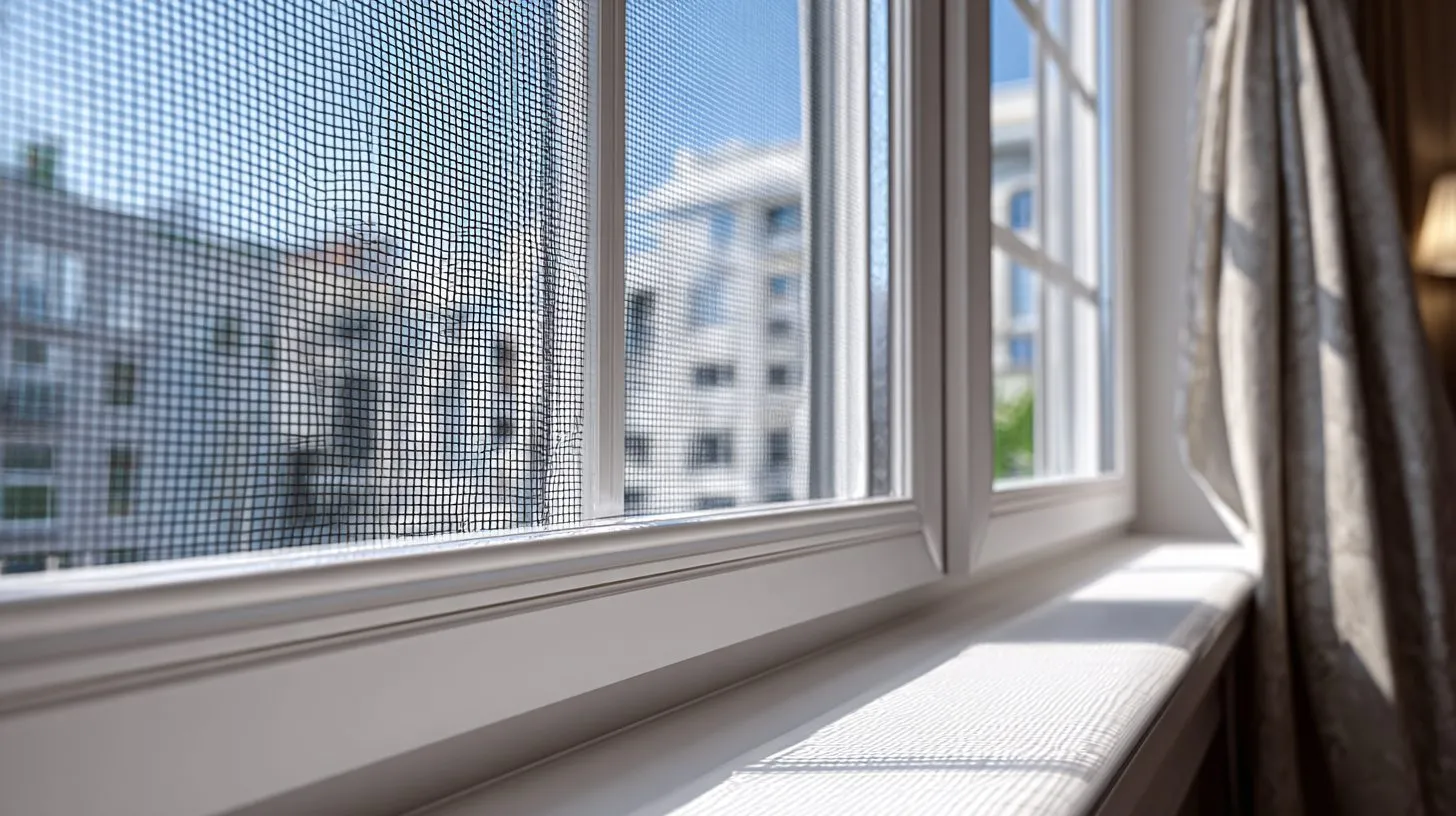 Рамная москитная сетка на пластиковом окне