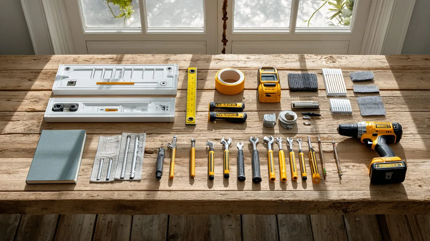 Инструменты для подготовки к установке рулонных штор на пластиковое окно