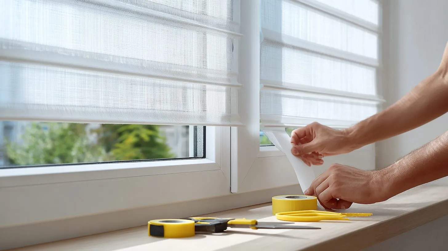 Крепление рулонных штор на клейкую ленту без сверления