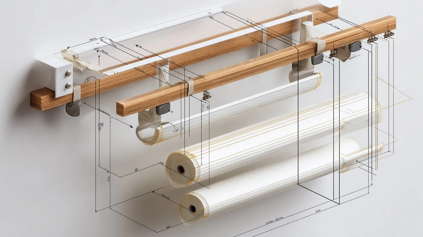 Схема крепления лески на рулонных шторах