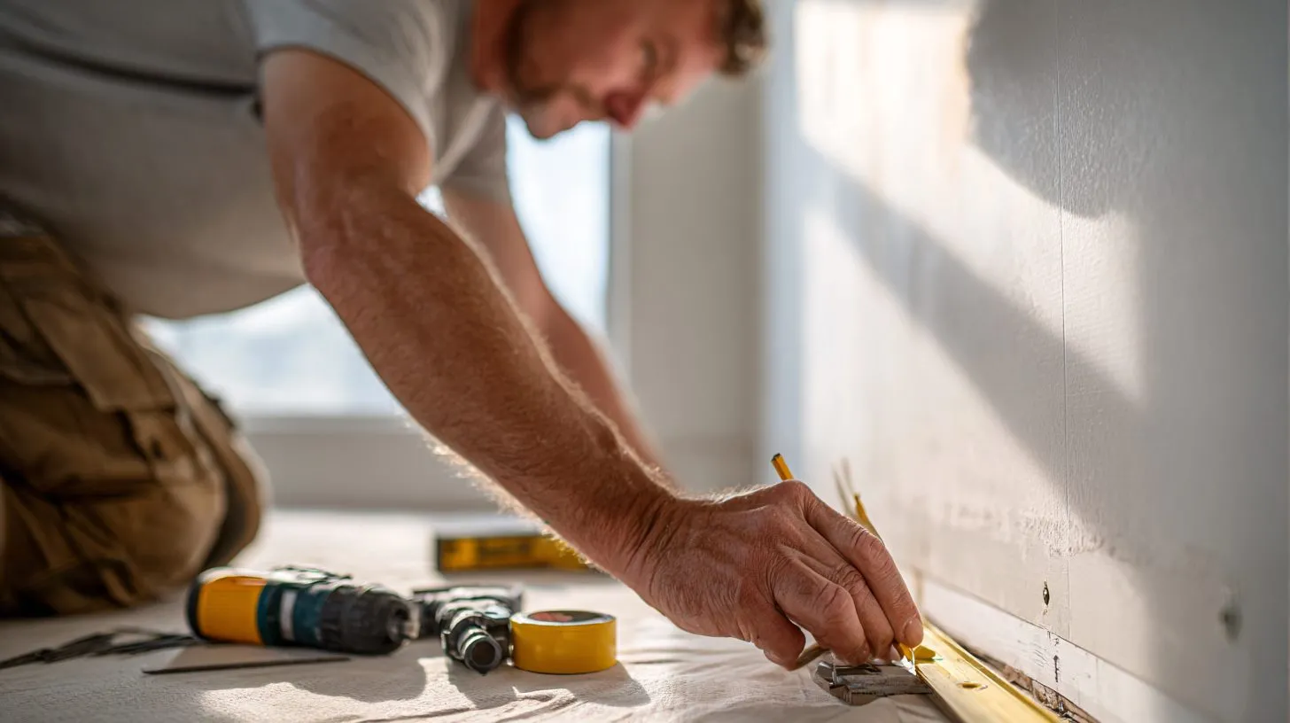 Подготовка стены к монтажу рулонных што style=