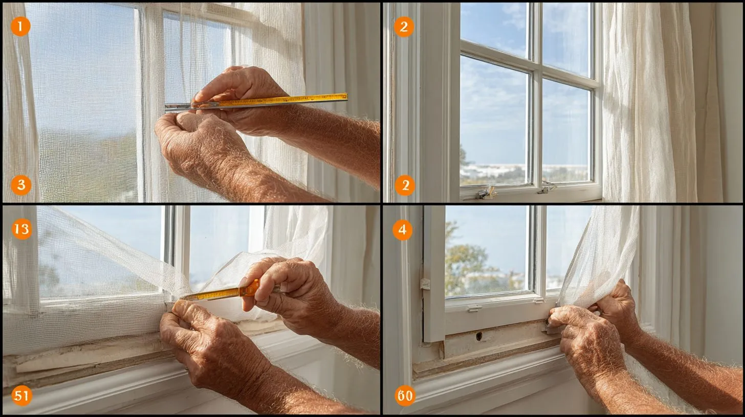Пошаговый монтаж рамочной москитной сетки в окно