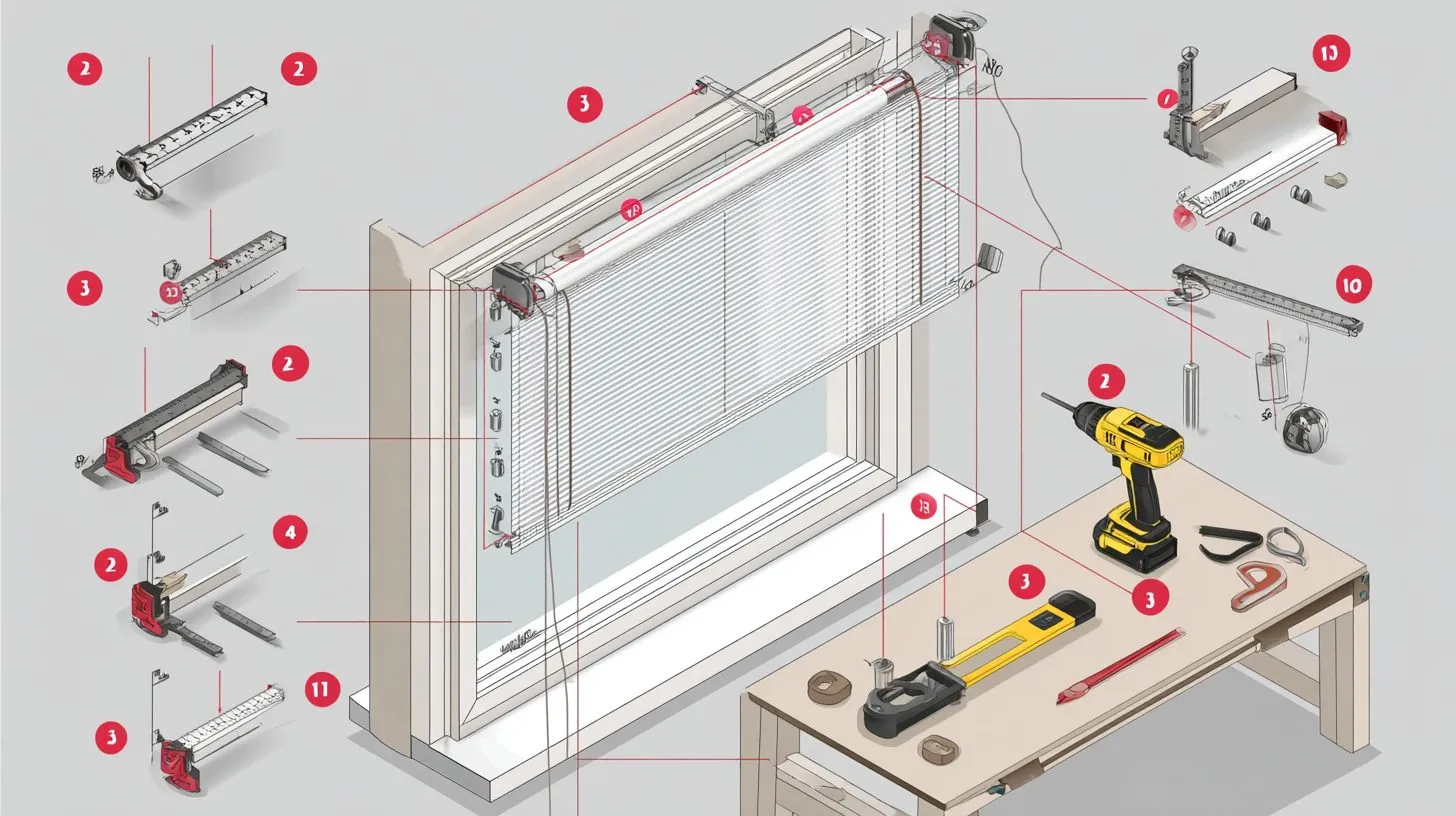 Пошаговая схема установки рулонных штор на пластиковое окно