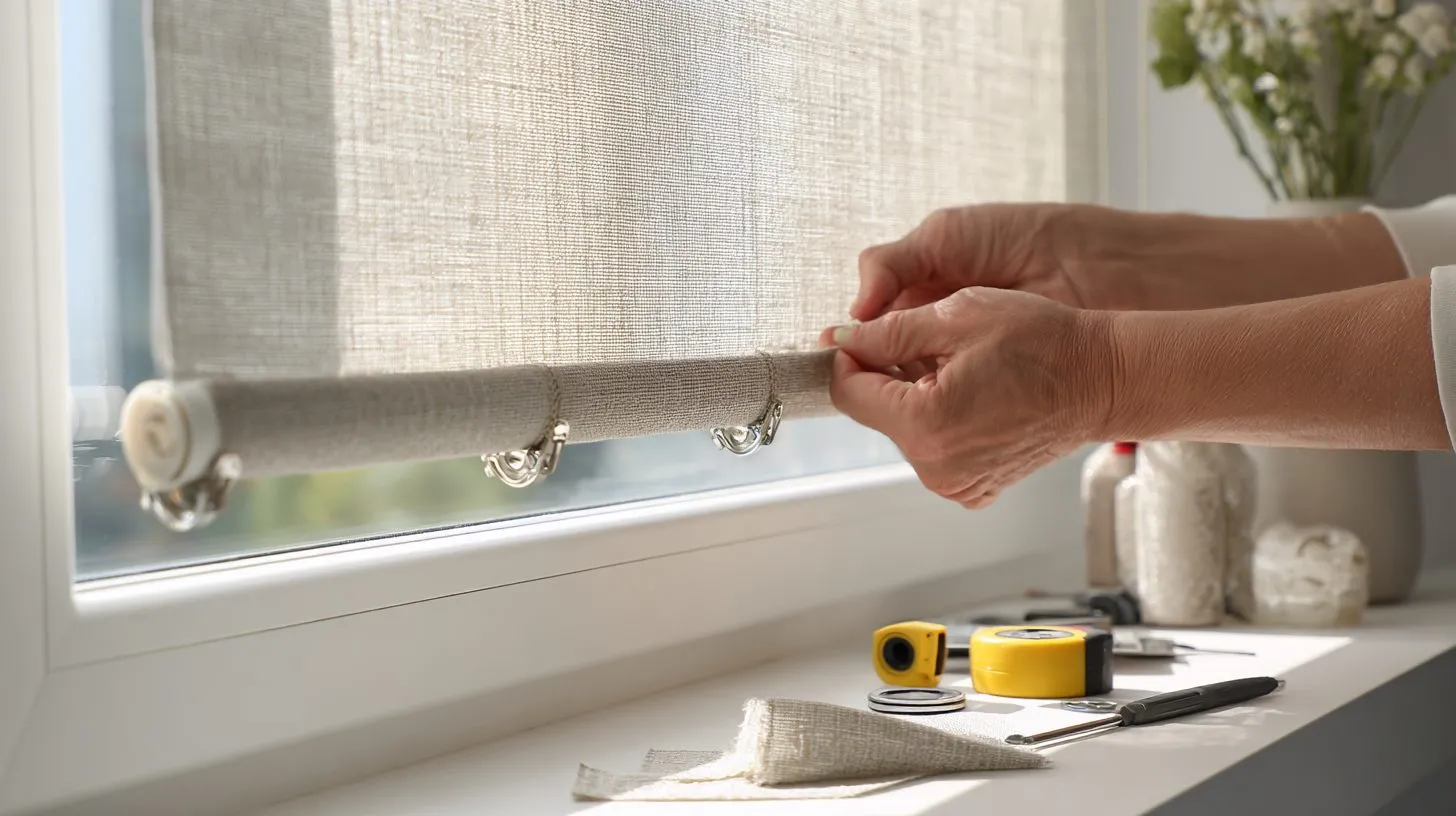 Установка рулонных штор с помощью клипс на пластиковое окно