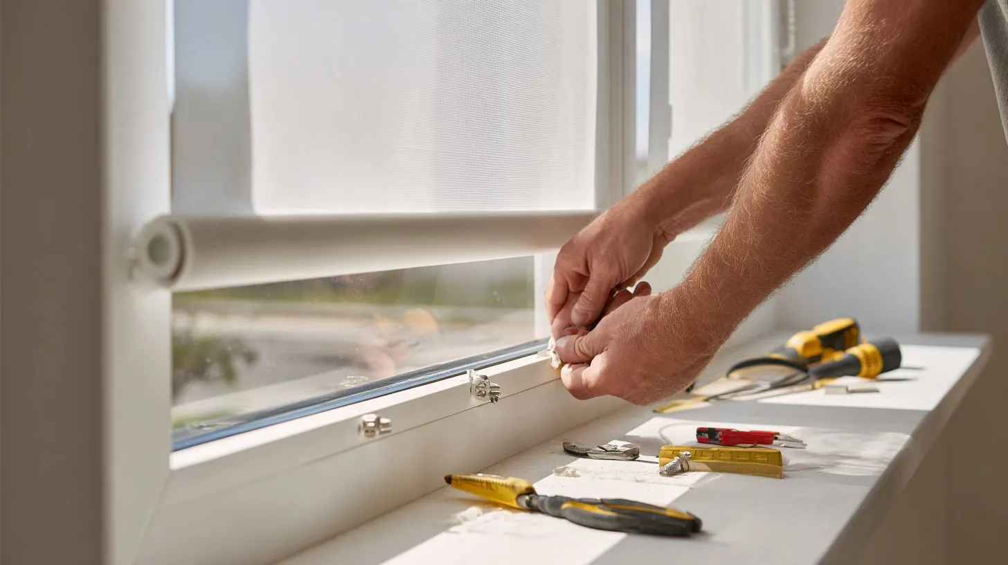 Процесс установки рулонных штор на пластиковое окно