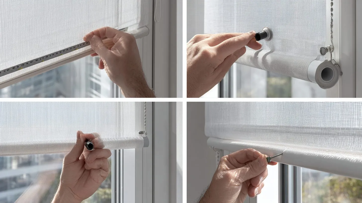 Пошаговые фото установки рулонных шторов на окно