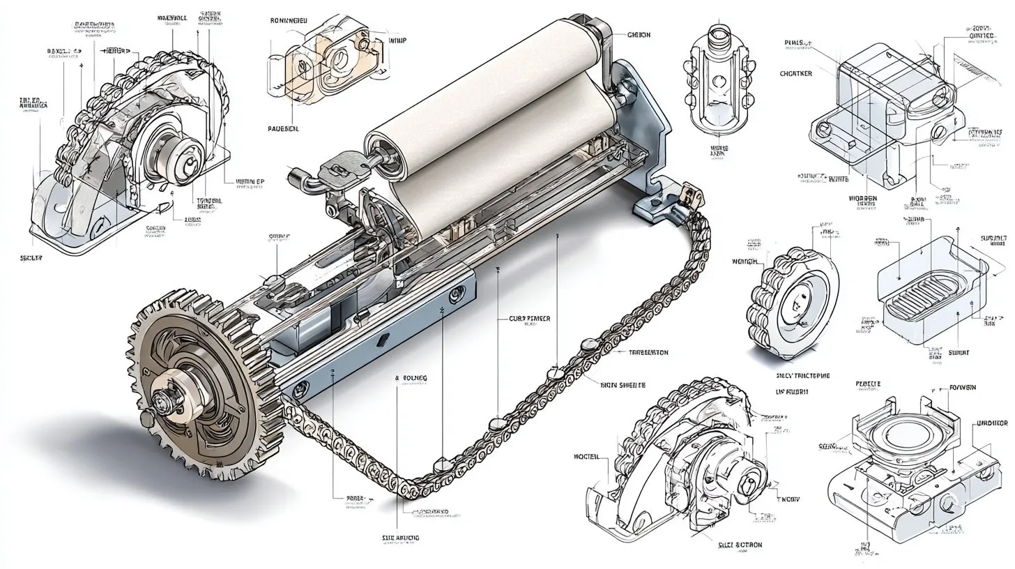 Схема цепочного механизма рулонной шторы